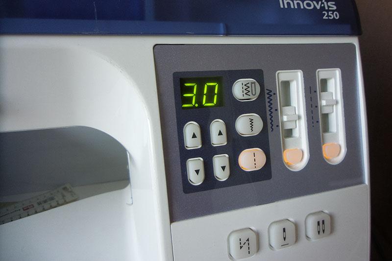 Stitch length is set on Brother embroidery machine