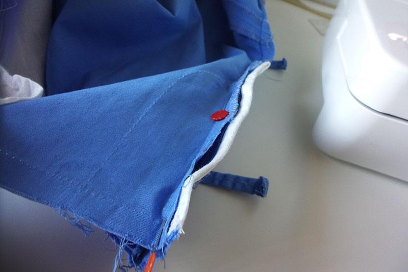 Crotch seam topstitch ready