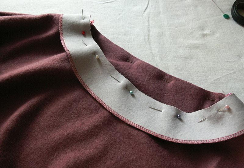 Facing folded to the wrong side