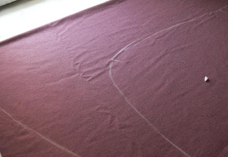 Chalk outline on lilac dress