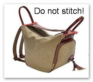 Lining and body of the bag not stitched together Lining not yet stitched to body of the bag