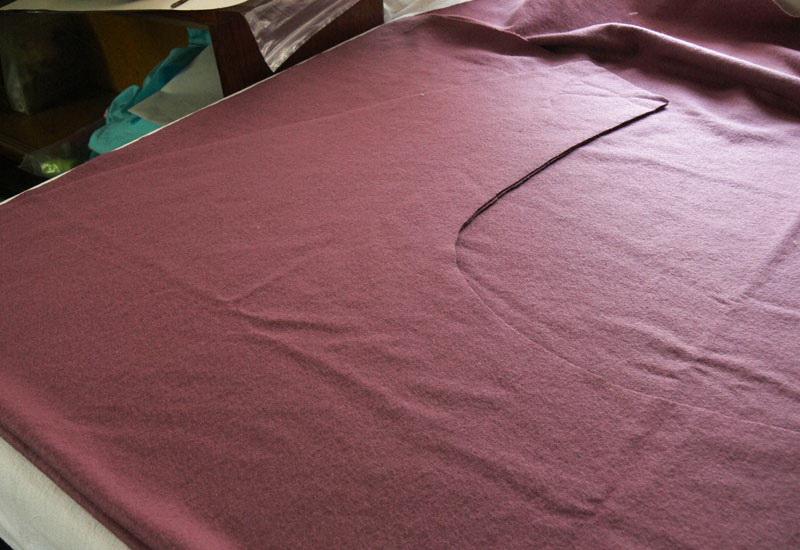 Lilac cutout folded in two