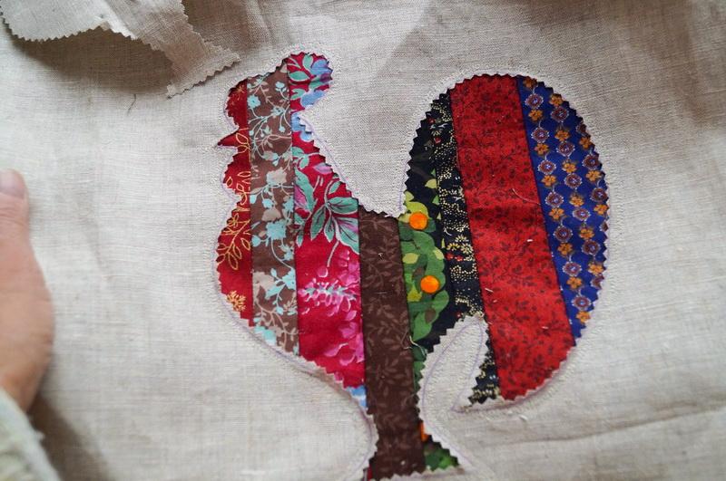 Many-colored quilt applique