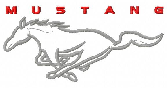 Mustang logo machine embroidery design