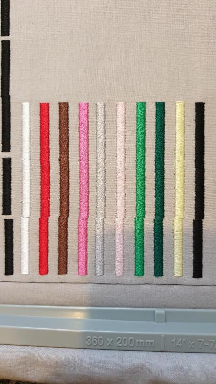 Embroidered column in fabric