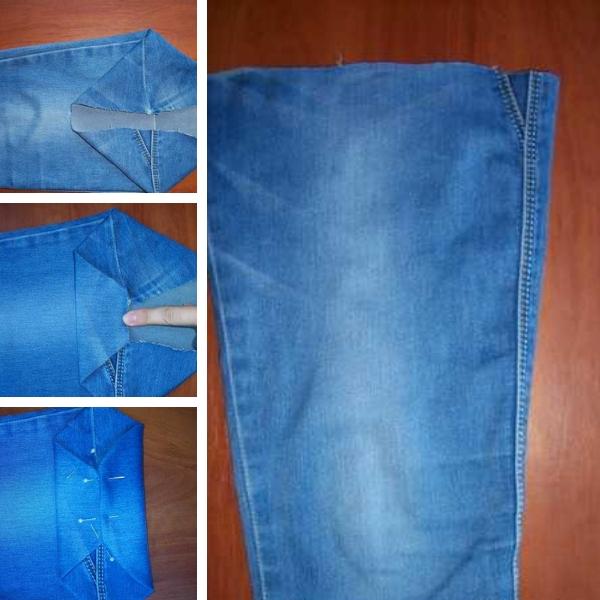 A dismantled pair of jeans