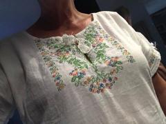 Cross stitch embroidered designs