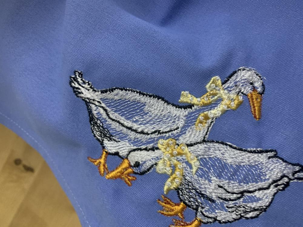 Embroidered two ducks