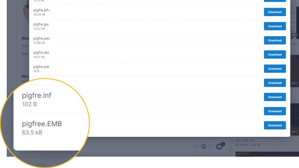 How download EMB format for pig free embroidery design