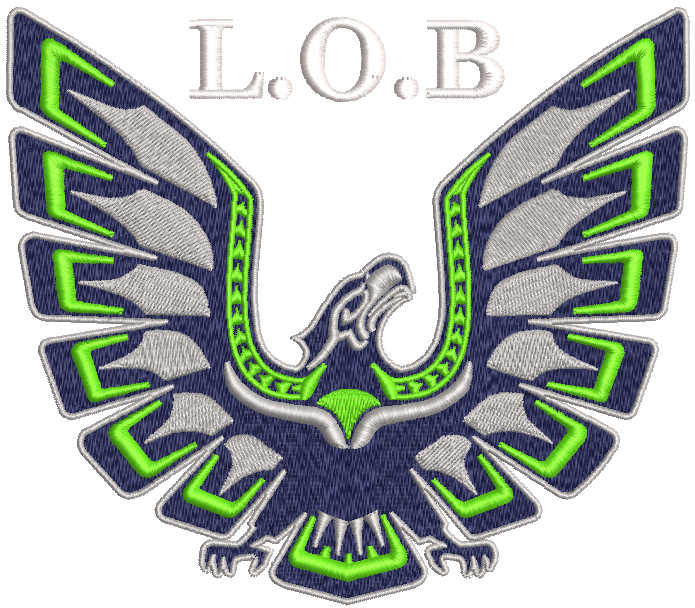 Seaattle seahawks wings logo embroidery design