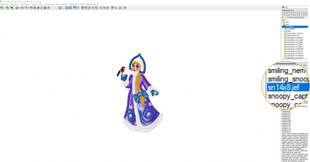 JEF format for Snow maiden free embroidery design