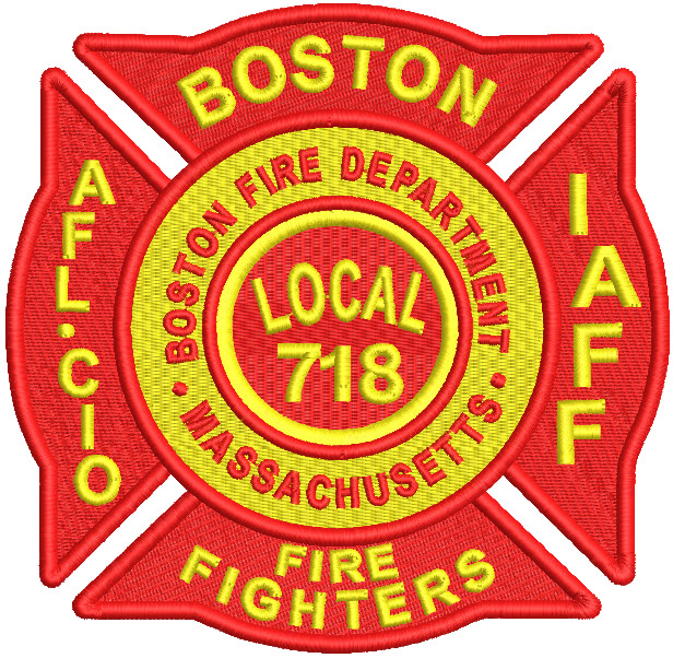 Aflcio Boston fire department logo embroidery design