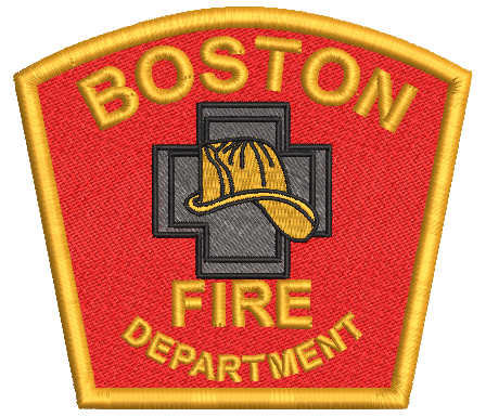 Boston fire department logo embroidery design