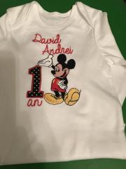 Embroidered baby hoody with Mickey Mouse design