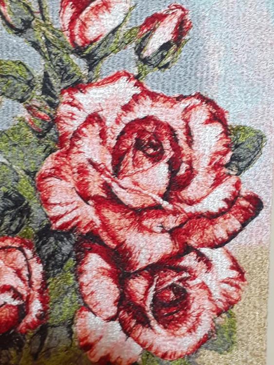Fragment embroidered rose photo stitch free embroidery design