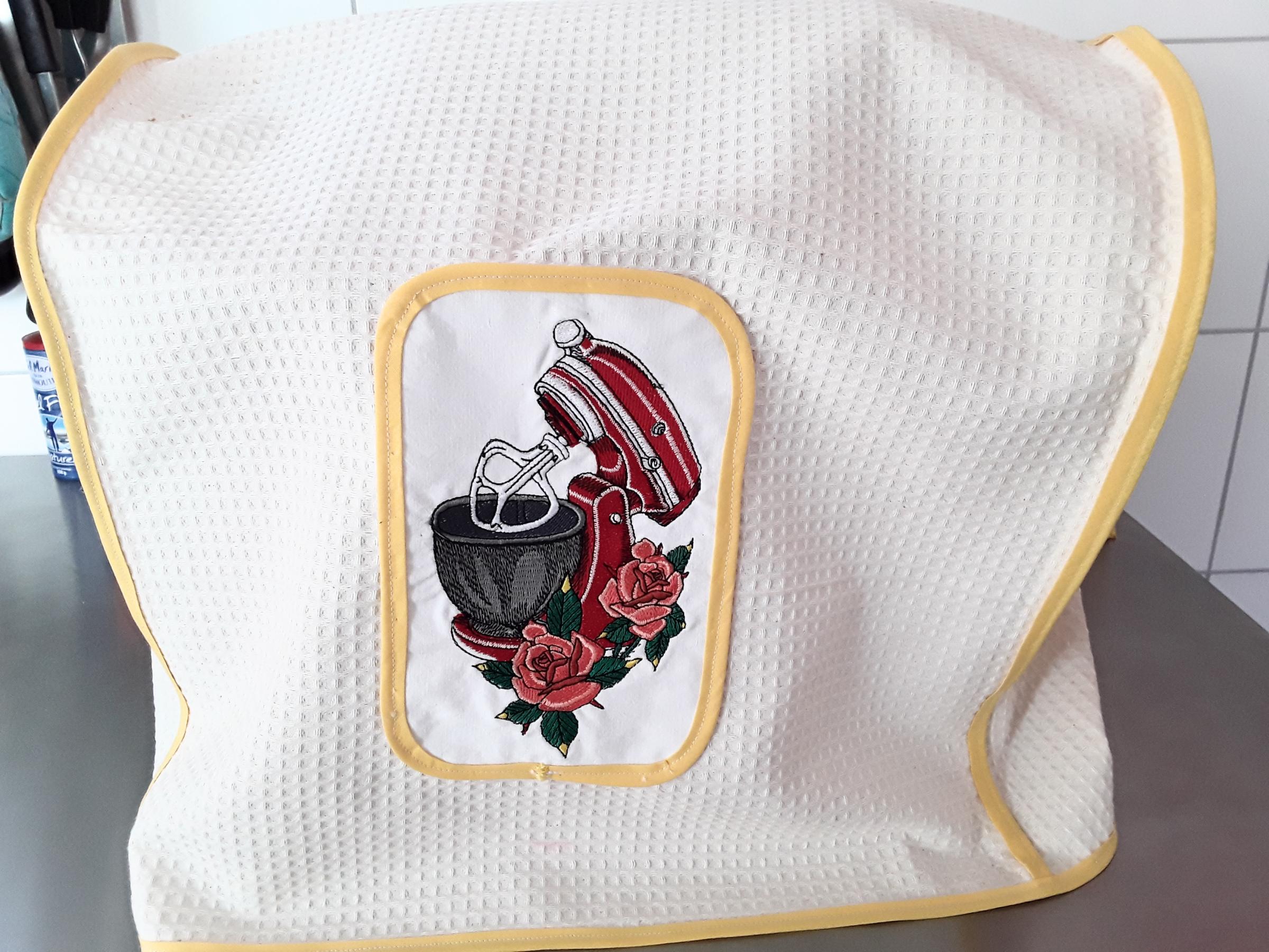 Embroidered case with Kneading machine design