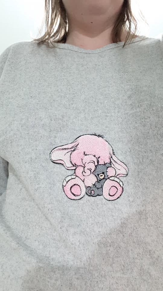Embroidered t-shirt with Little elephant design