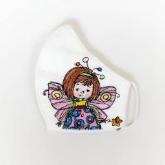 Embroidered mask with Little fairy design