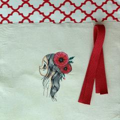 Experience Childhood Charm with Girl with Poppies Embroidery Design