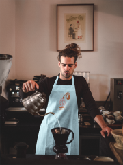Embroidered apron with Energy design