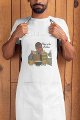 Embroidered apron with Man in kitchen design