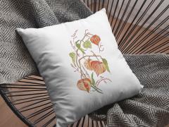 Make a Stunning Statement with Physalis Embroidery Design Cushion