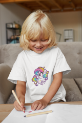 Embroidered t-shirt with Rainbow pony design
