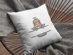 Embroidered pillow with Angel design