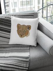 Embroidered pillow with Little lion design