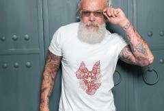 Embroidered t-shirt with Tribal wolf design