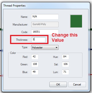 Software embroidery thread parametr Software embroidery thread parametr
