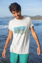 Embroidered t-shirt with Seagull design