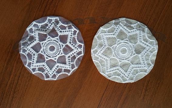 First step how create Christmas ball freestanding lace