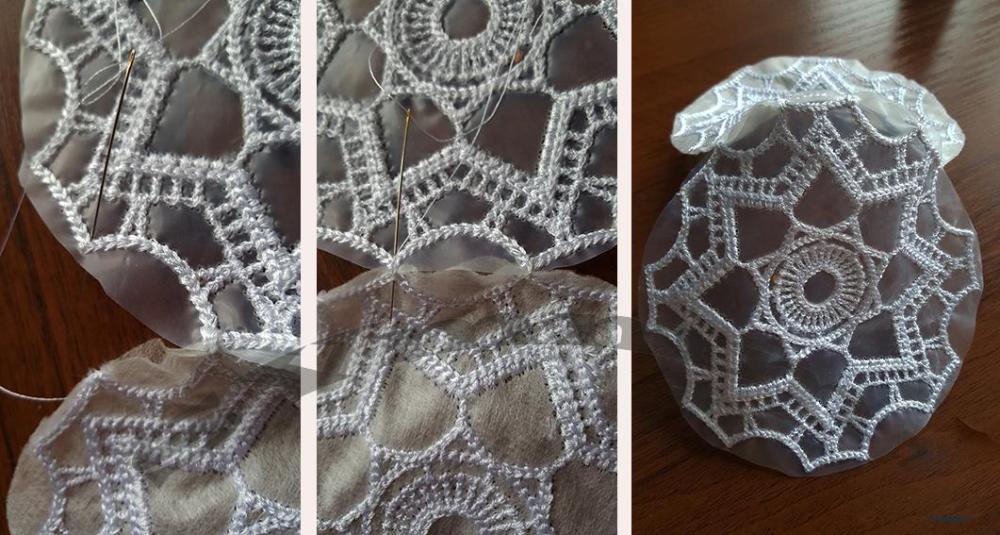 how create Christmas ball freestanding lace