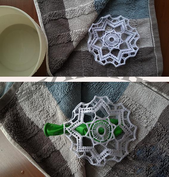 Christmas ball freestanding lace embroidery