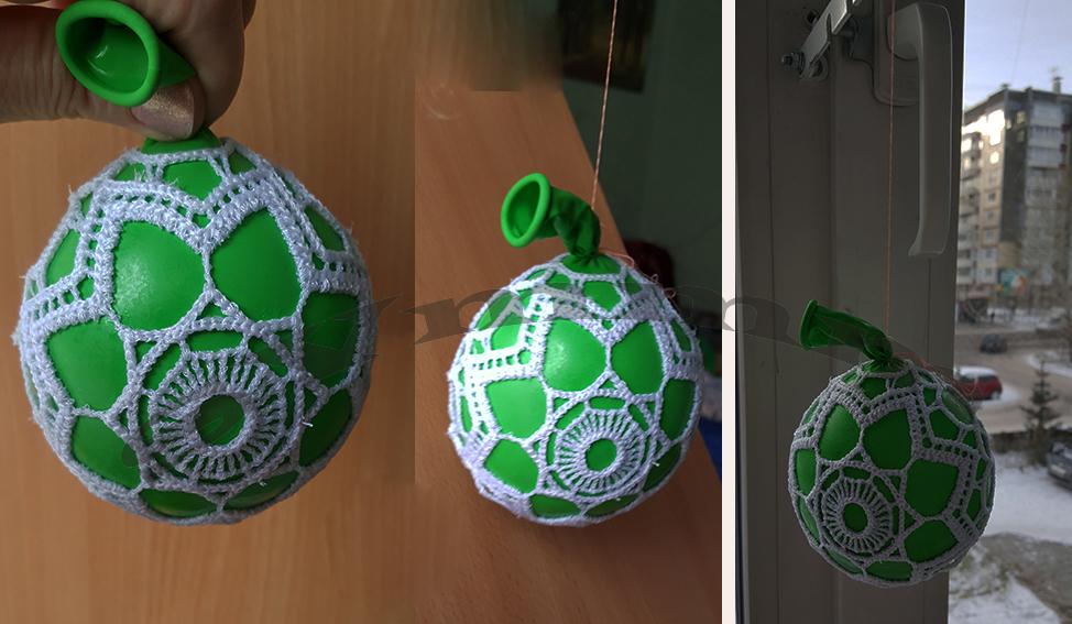 create Christmas ball fsl lace embroidery