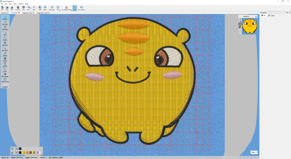 Embroidery design in software