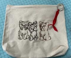 Embroidered small bag with cute dogs design