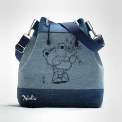 Charming Backpacks Adorned with Teddy Bear Embroidery Design