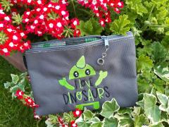 Embroidered small bag with dinosaur free design