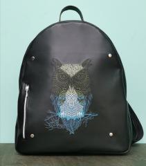 Adorn Your Leather Backpack with Our Owl Embroidery Design
