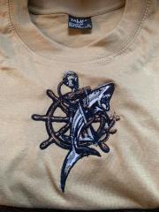 Shirt with Shark and anchor embroidery design
