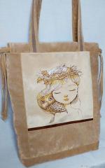 Enchanting Forest-Themed Embroidery Design: Girl and Owl for Bags