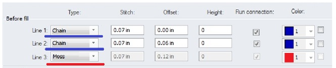 Chenille before fill