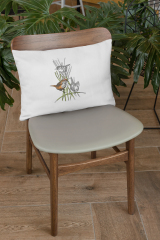Embroidered pillow with Birds design