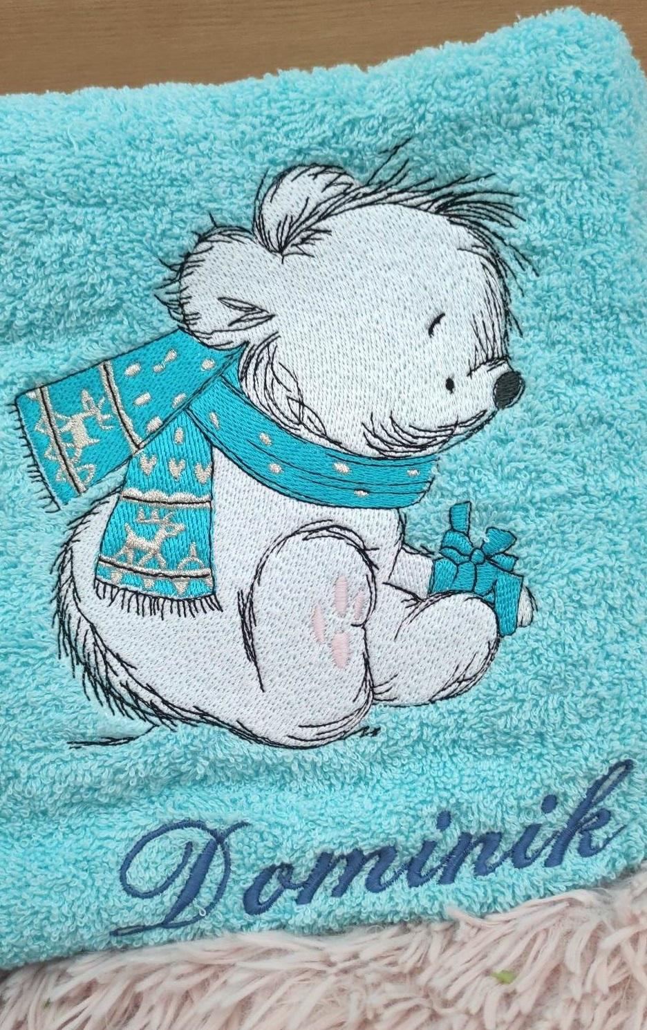 Embroidered polar bear design