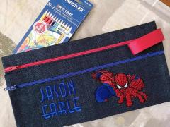 Small bag with spiderman embroidery design