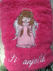 Towel with Angel embroidery design