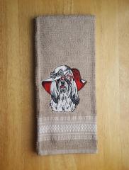 Embroideredbath towel with maltese dog design