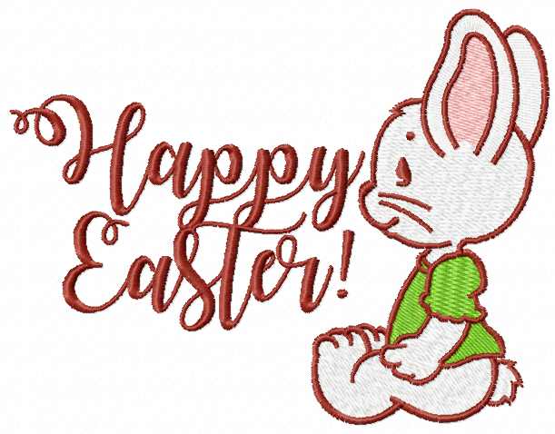Happy easter bunny free embroidery design Happy easter bunny free embroidery design